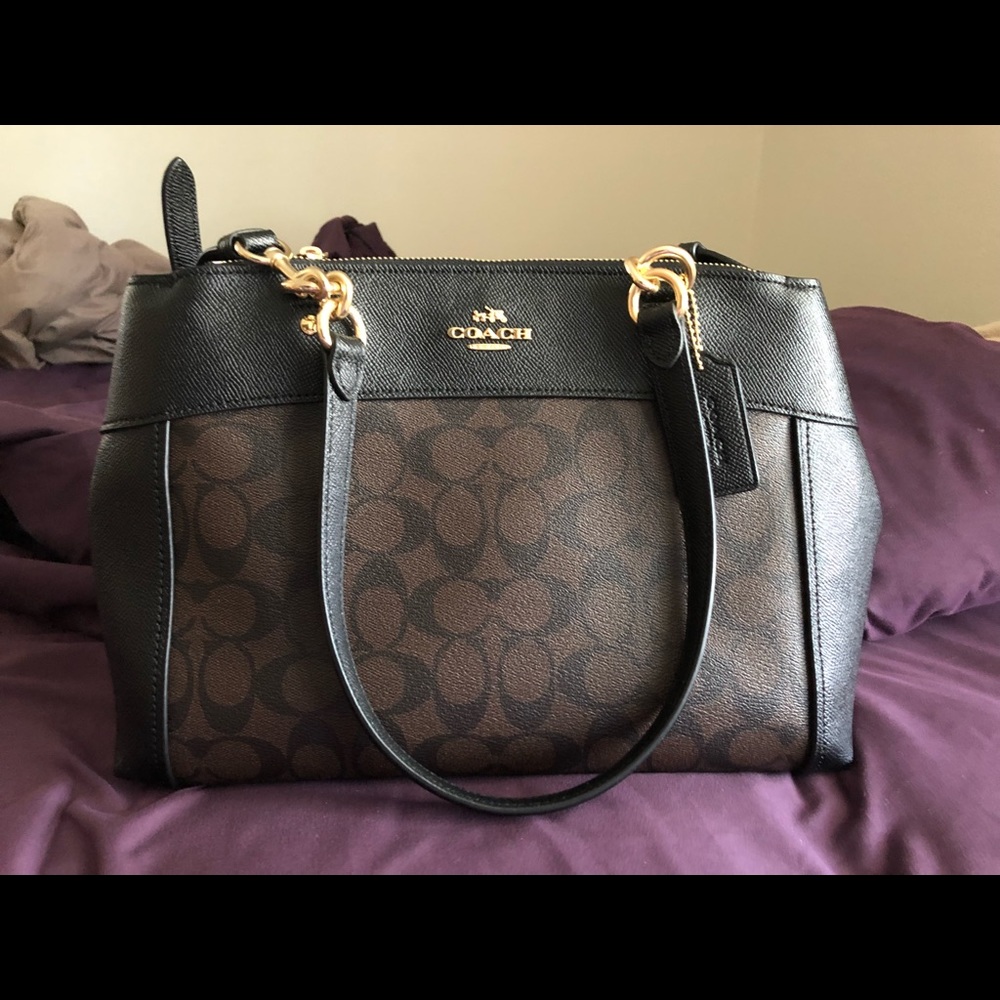 Coach Black and Brown Crossbody / Arm Handle Bag